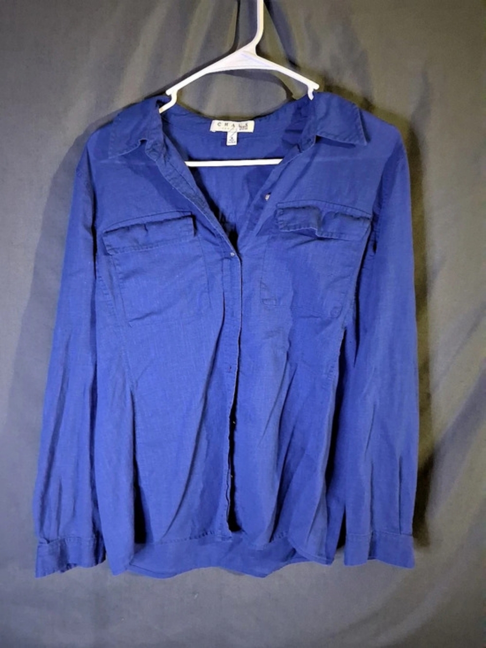 Chaus Women'Small Blue Button Down Shirt Size Small